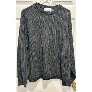 Vintage Bill Blass Hand Framed USA Knit Men’s Large Gray Pullover Sweater‎